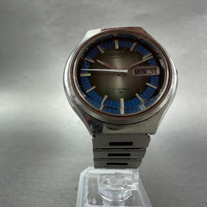 Seiko Automatic Watch Men 38mm Green & Blue Dial Steel Daydate 7006-7209 Runs5