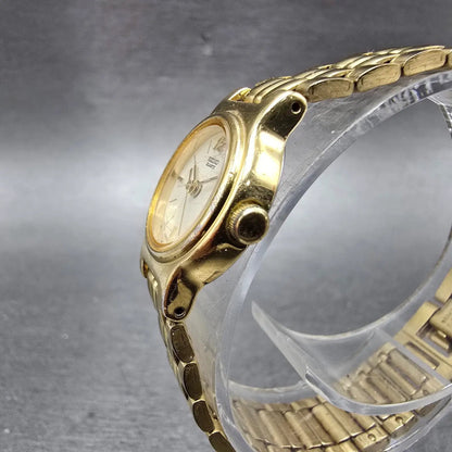 Seiko Watch Women 19mm Cream Dial Gold Tone Round Vintage V401-0988 New BatteryK2