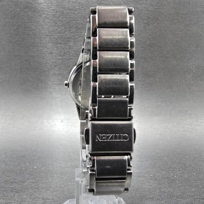 Citizen Eco-Drive Axiom Watch Women 30mm Silver Dial Steel Date Diamonds Works7