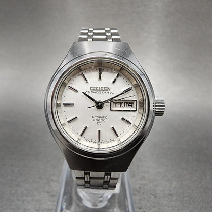 Citizen Cosmostar V2 Watch Women 26mm White Dial Steel Daydate Automatic READ!!!0