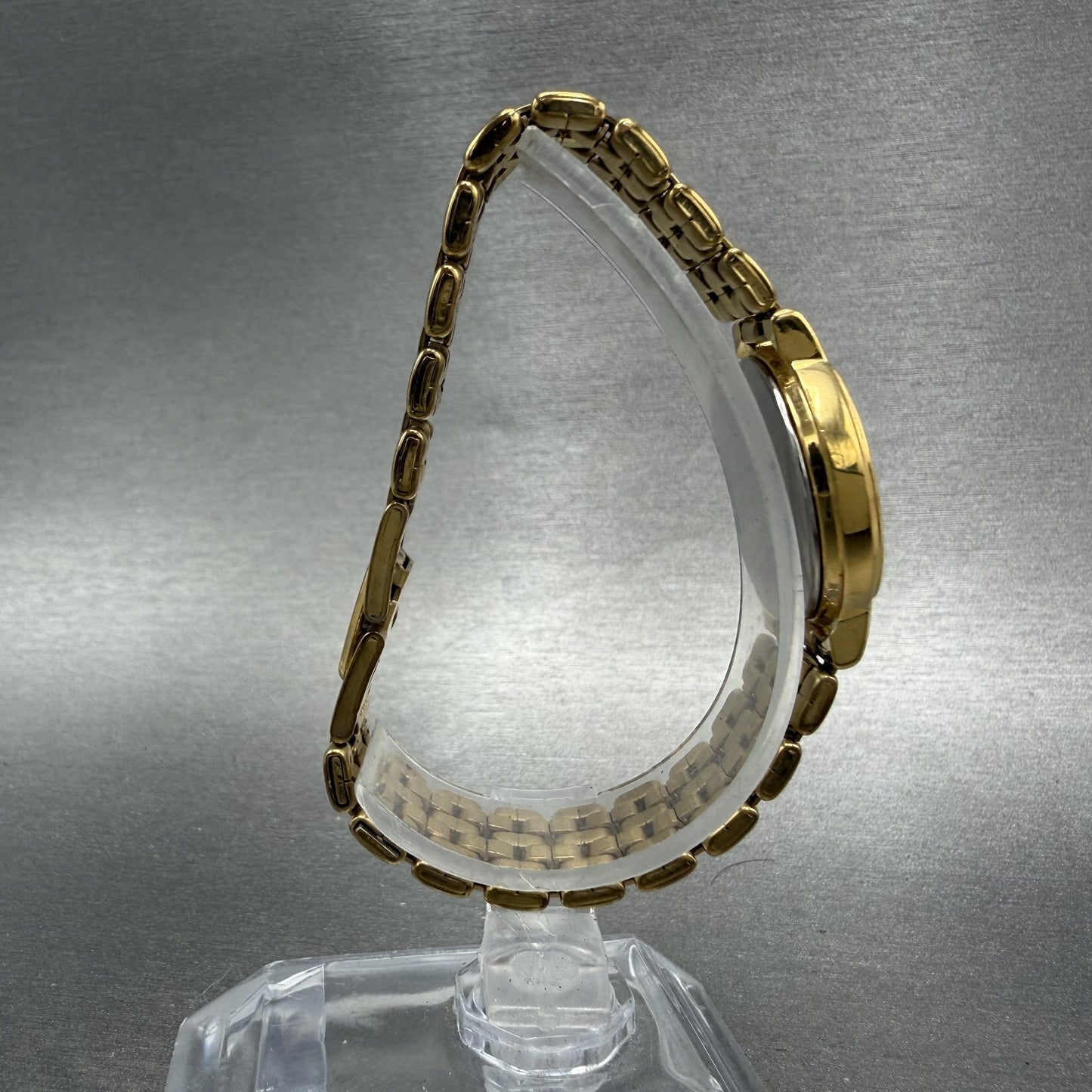 Seiko Watch Women 24mm Champagne Dial Gold Tone Date Round 7N89-6A50 New Battery8