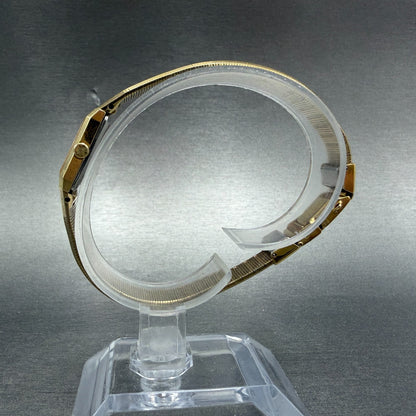 Seiko Tank Watch Women 12mm Champagne Dial Gold Tone 2e20-6259 New Battery KI906