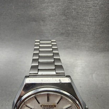 Citizen CQ Watch Men 38mm White Dial Silver Tone Daydate 4730160 PARTS5