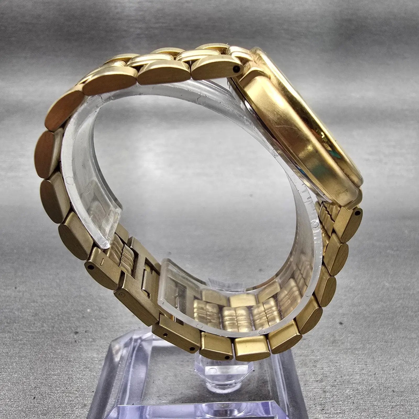 Citizen Elegance Triple Calendar Watch Men 35mm Champagne Dial Gold Tone New Bat8