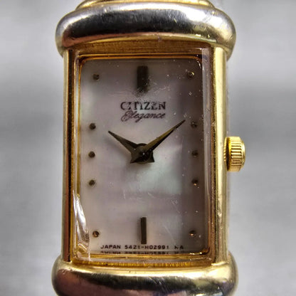 Citizen Elegance Watch Women 13mm MOP Dial Gold Tone 5421-H01407 New Battery1