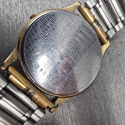 Seiko Lassale Watch Men 32mm White Dial Gold Tone Round 2F50-0700 New Battery10
