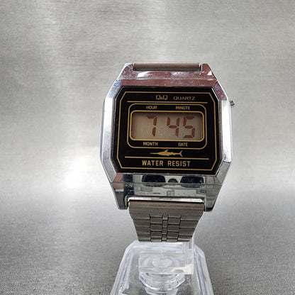 Citizen Q&Q Digital Watch Men 33mm Digital Black Dial Steel Octaogn New Battery5