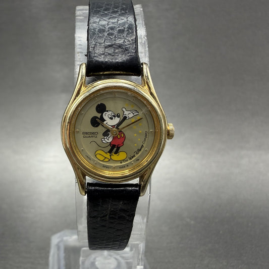 Seiko Mickey Mouse Watch Women 19mm Champagne Dial Gold Tone 2p200089 New Batt0
