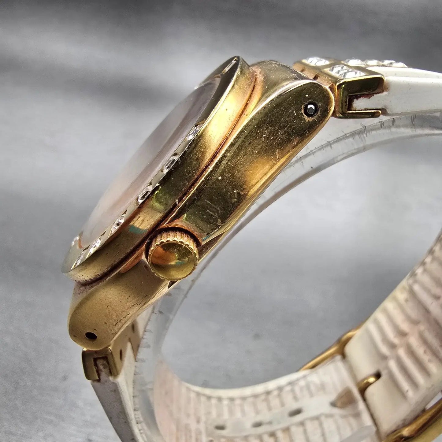 Swatch Irony Fancy Me Watch Women 33mm Gold Dial Rose Gold Date READ!!! New Batt2