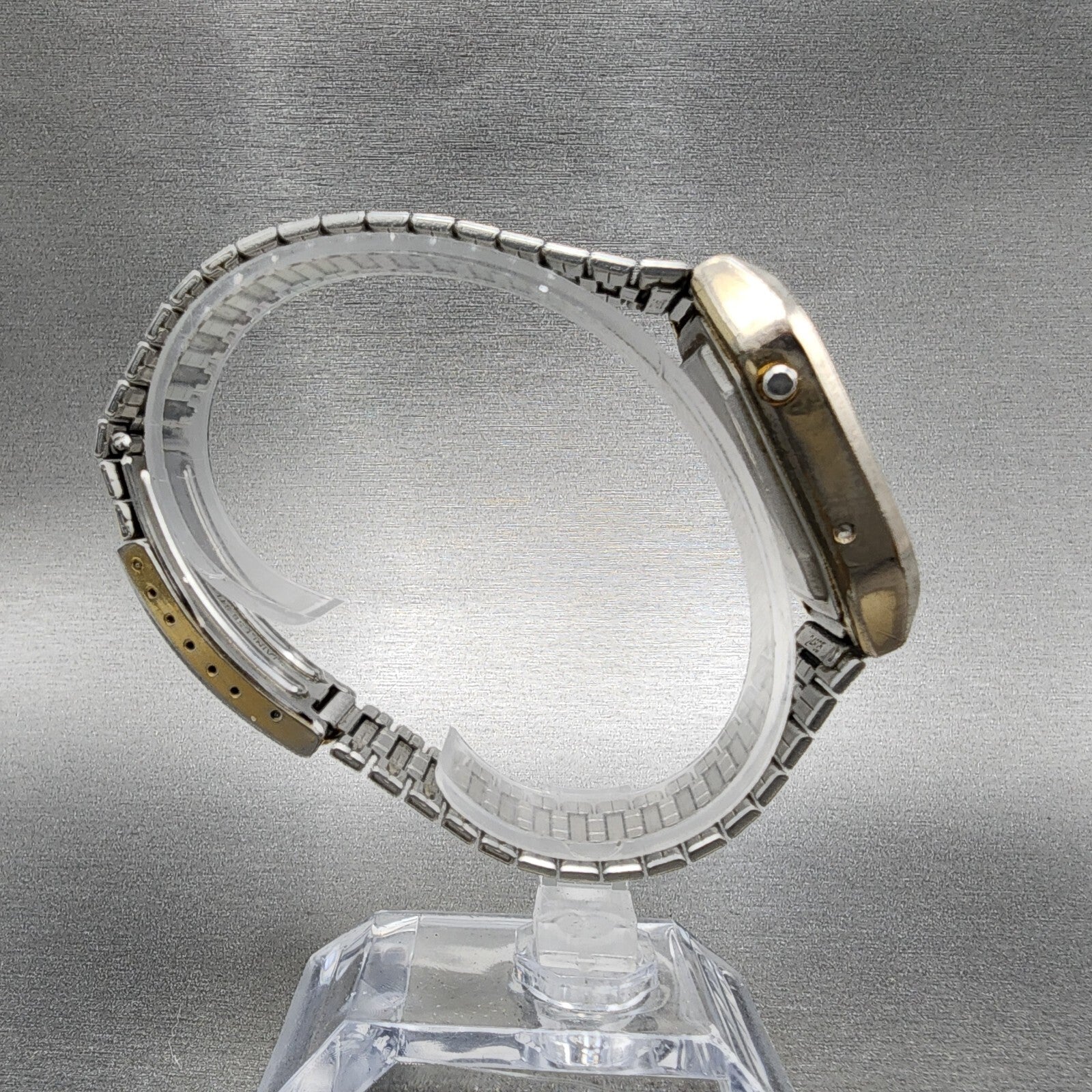 Citizen Robot Space Watch Men 33mm Analog Digital Gold Tone Rectangle READ!!! B19