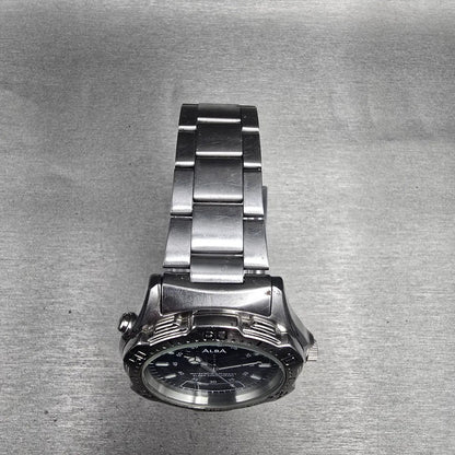 Seiko Alba Watch Men 40mm Blue Dial Silver Tone Chrono Alarm V071-0A10 New Batt4