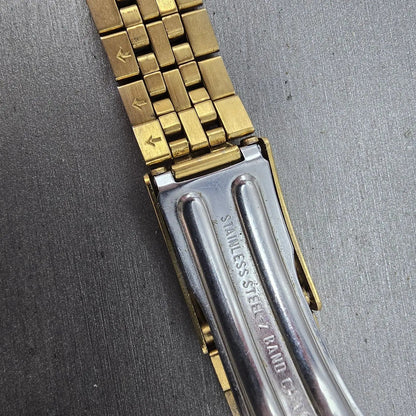 Seiko President Bracelet Stainless Steel Gold Tone Tri Folding Clasp VTG9