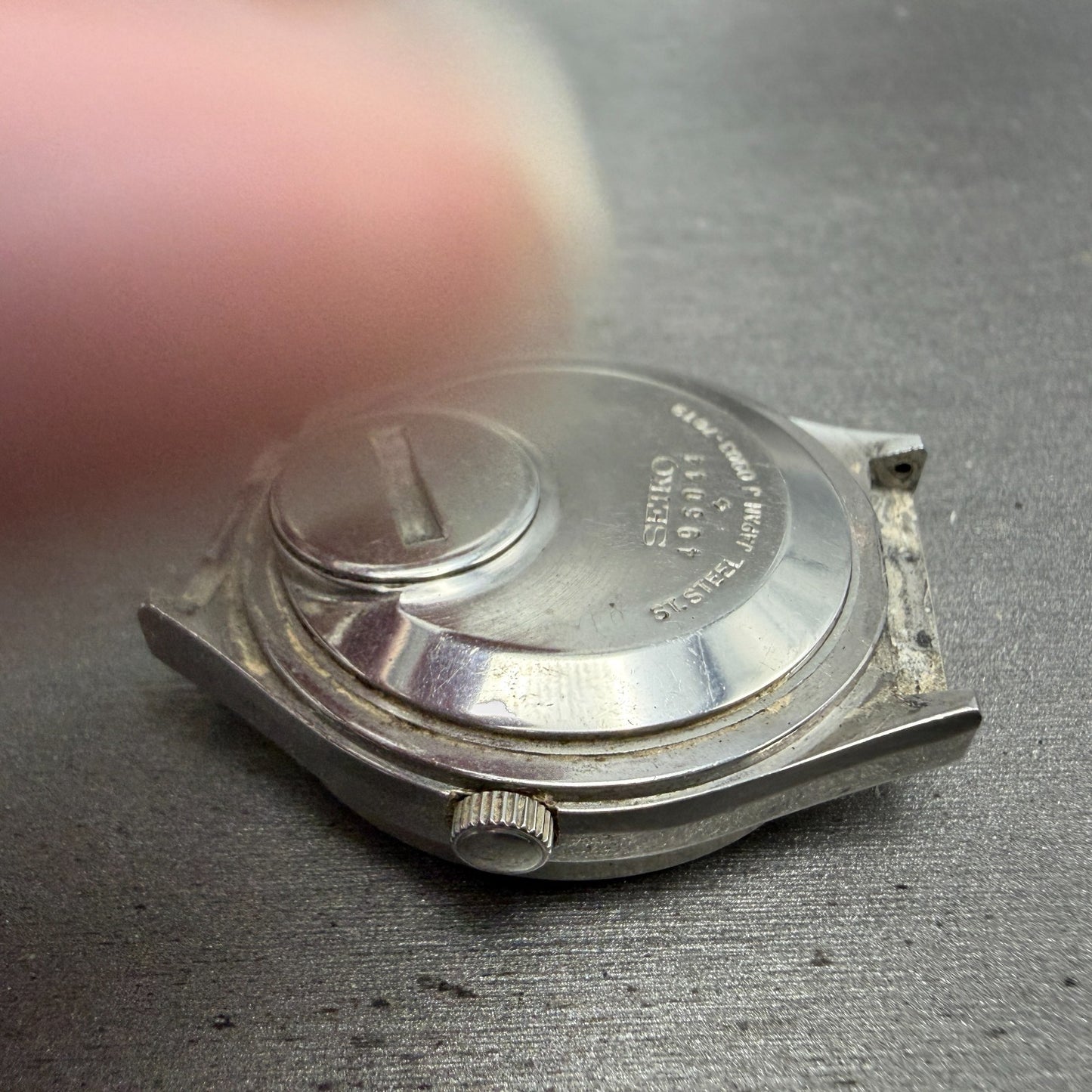 Seiko SQ Watch Men 36mm Silver Dial Silver Tone Daydate Round 0903-7019 PARTS9