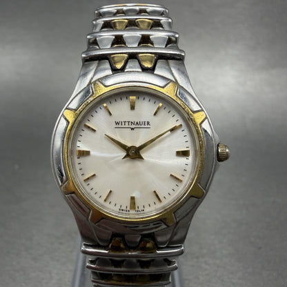 Wittnauer Watch Women 25mm White Dial Two Tone Round 12L14 New Battery0