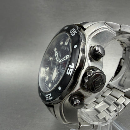 Invicta Pro Diver Chronograph Watch Men 48mm Black Dial Steel Date New Battery2