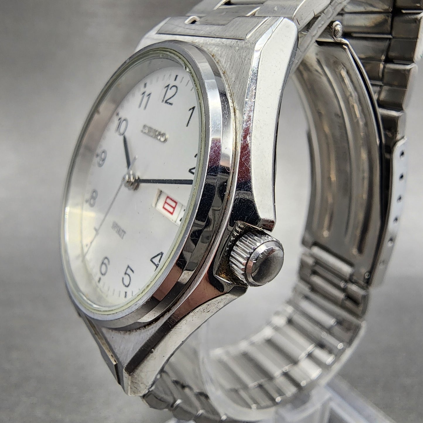 Seiko Spirit Watch Men 35mm White Dial Silver Tone Daydate 7n437000 New Battery2