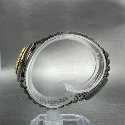 Seiko Watch Women 25mm White Dial Two Tone Daydate Round 7n83-0041 New Batt NM826