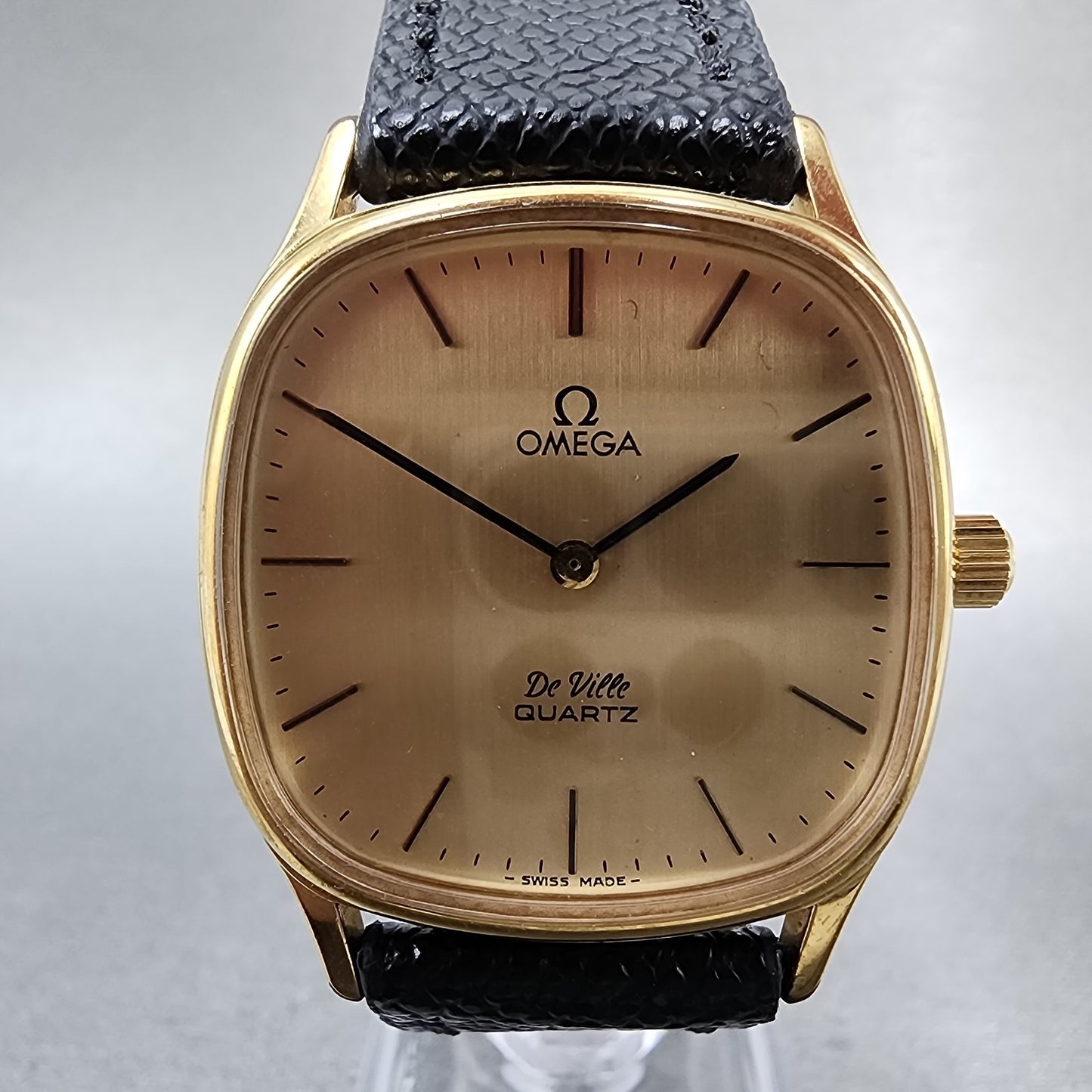 Omega Deville Watch Men 31mm Champagne Dial Gold Tone 1910073 New Battery1