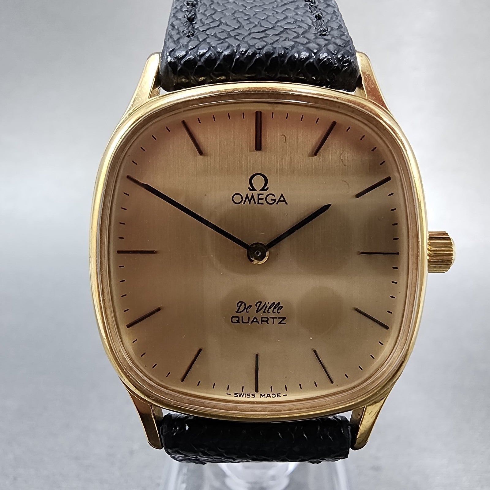 Omega Deville Watch Men 31mm Champagne Dial Gold Tone 1910073 New Battery1