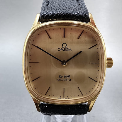 Omega Deville Watch Men 31mm Champagne Dial Gold Tone 1910073 New Battery1