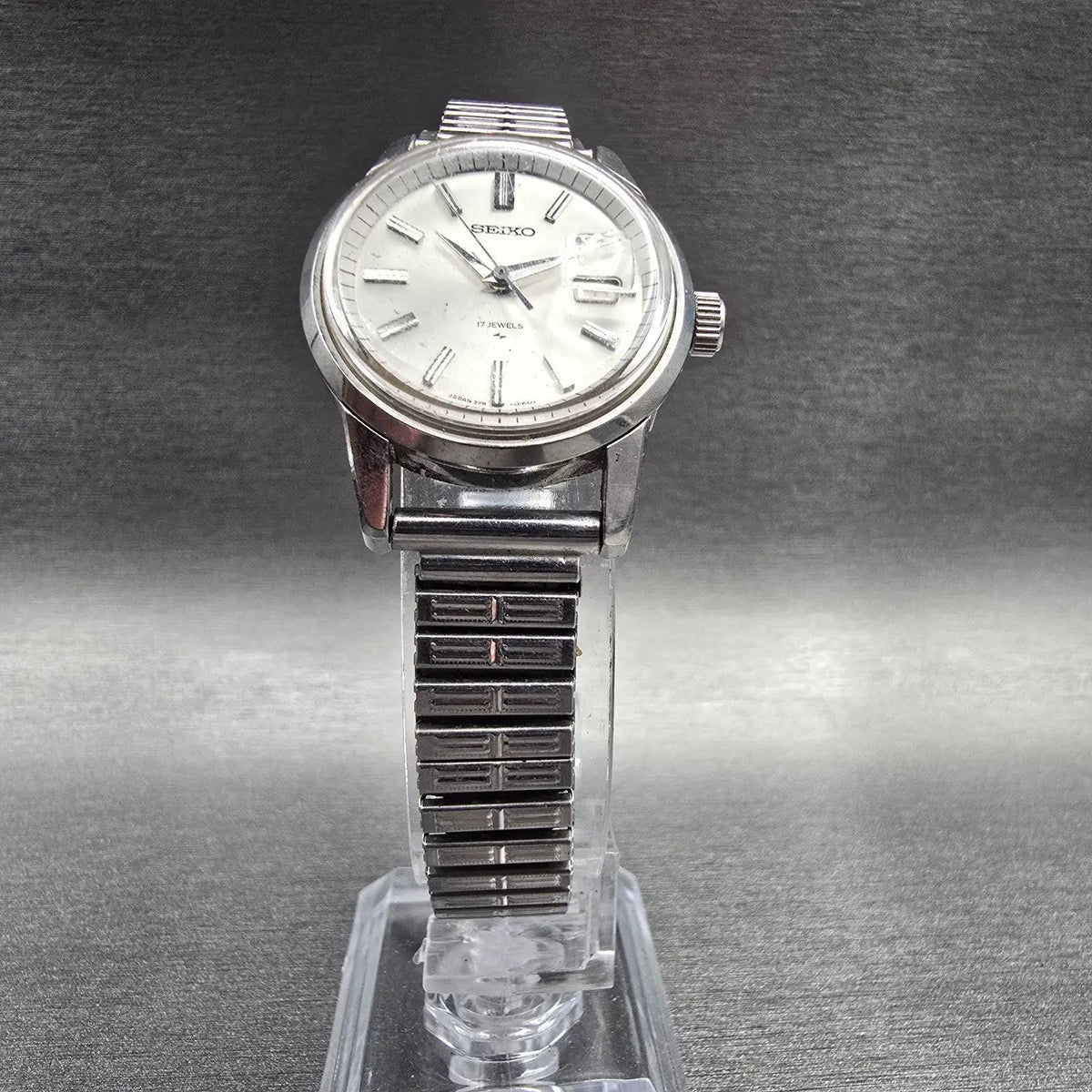 Seiko Watch Women 27mm Silver Dial Silver Tone Date Round 2118-0230 Manual Wind5