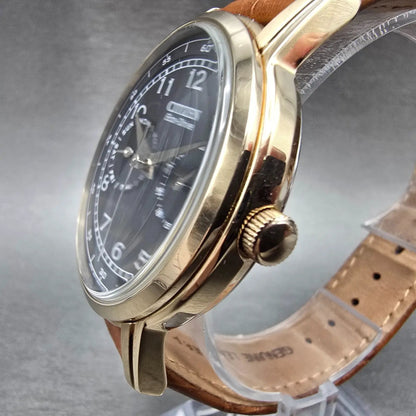 Citizen Eco-Drive Watch Men 42mm Black Dial Gold Tone Daydate 8635-S079764 RunsL2