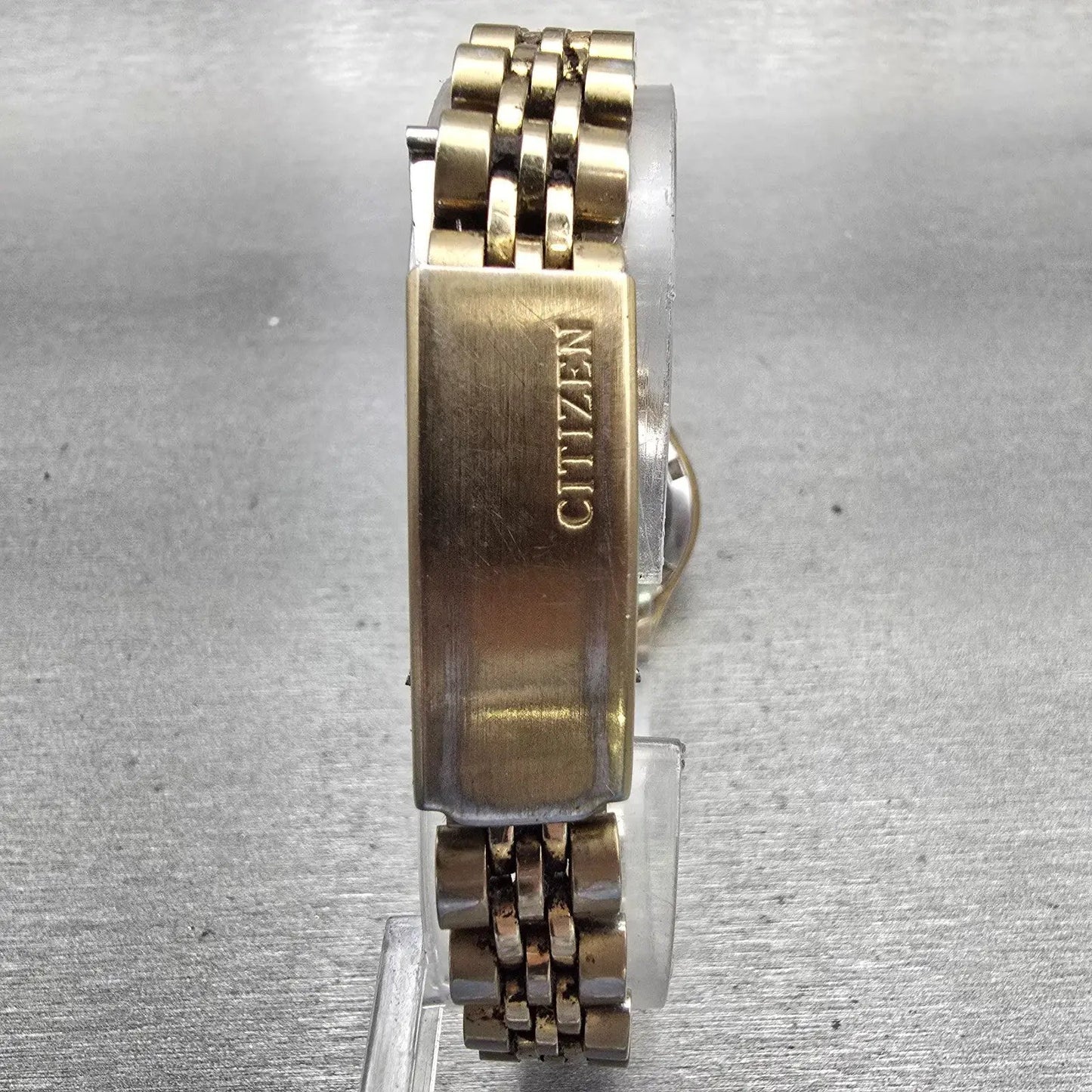 Citizen CQ Watch Women 25mm Gold Dial Gold Tone Daydate 1002-R15101 New Battery7