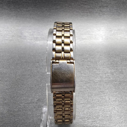 Seiko SX Watch Women 19mm Black Dial Gold Tone Round V401-0281 New Battery JP17