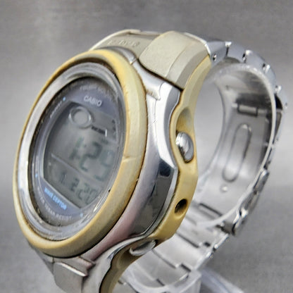 Casio Baby-G MSG-900D Watch Women 42mm Digital Silver Tone Alarm Chrono Solar