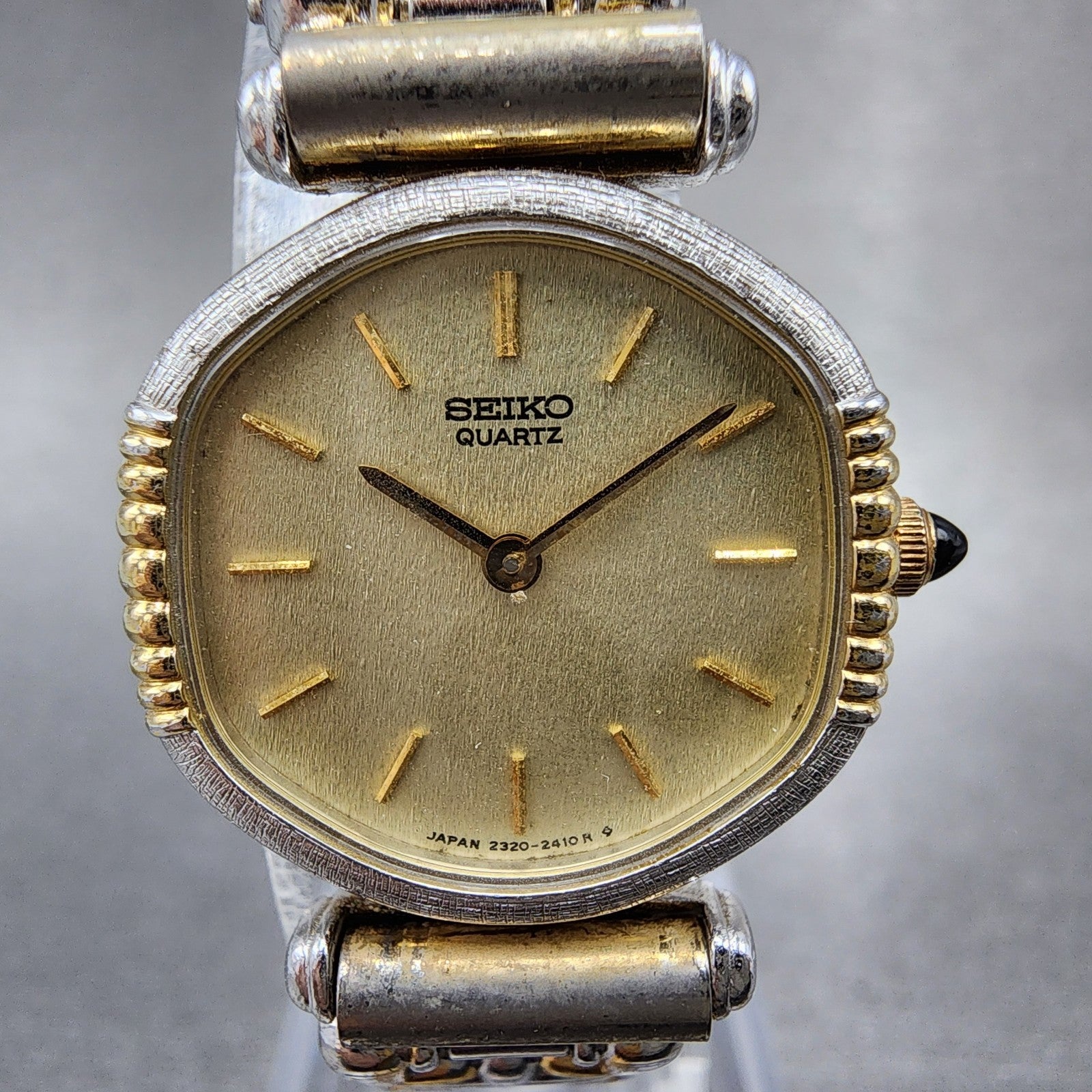Seiko Watch Women 22mm Champagne Dial Two Tone Hexagon 23206190 New Battery1