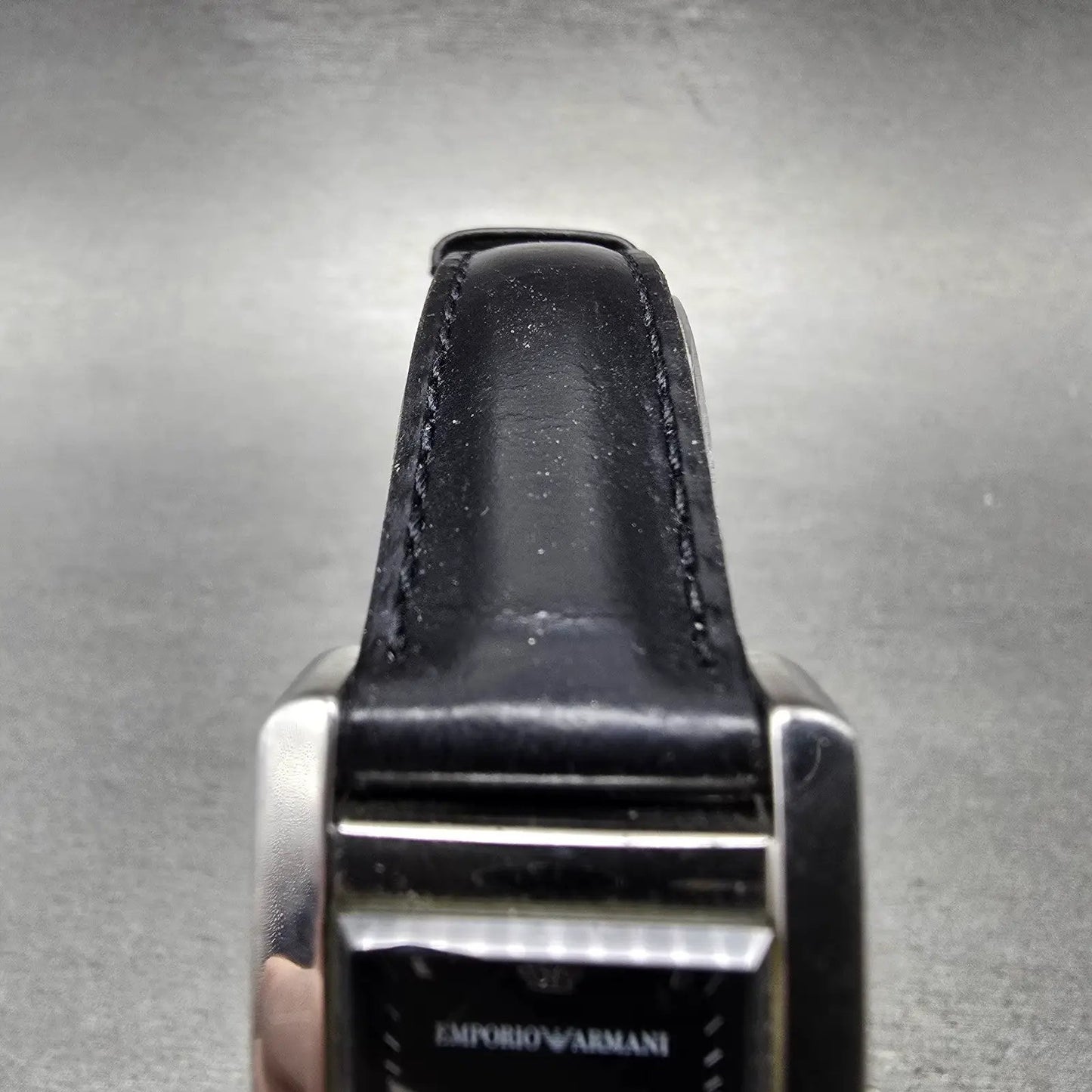 Emporio Armani Tank Watch Women 20mm Black Dial Steel Date AR-0122 New Battery4