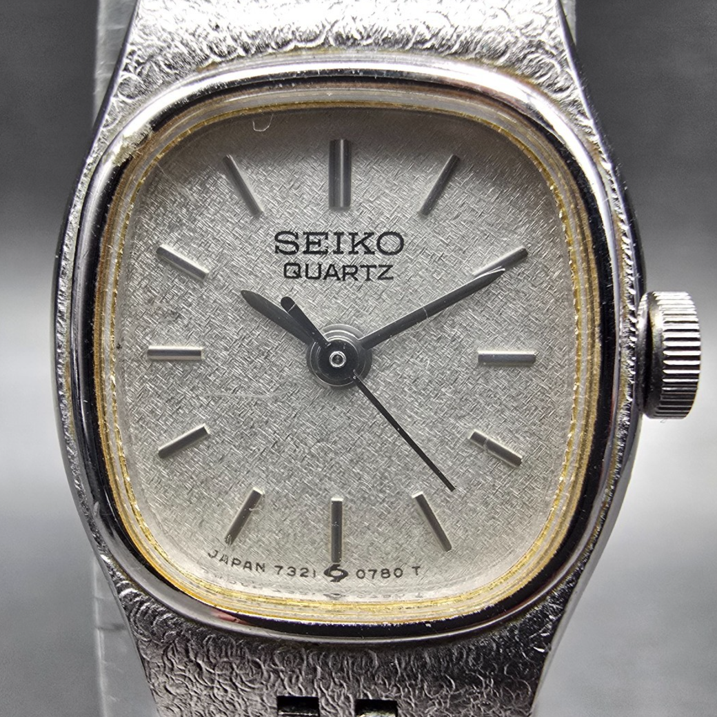 Seiko Watch Women 16mm Silver Dial Silver Tone Oval 7321-5399 New Battery1