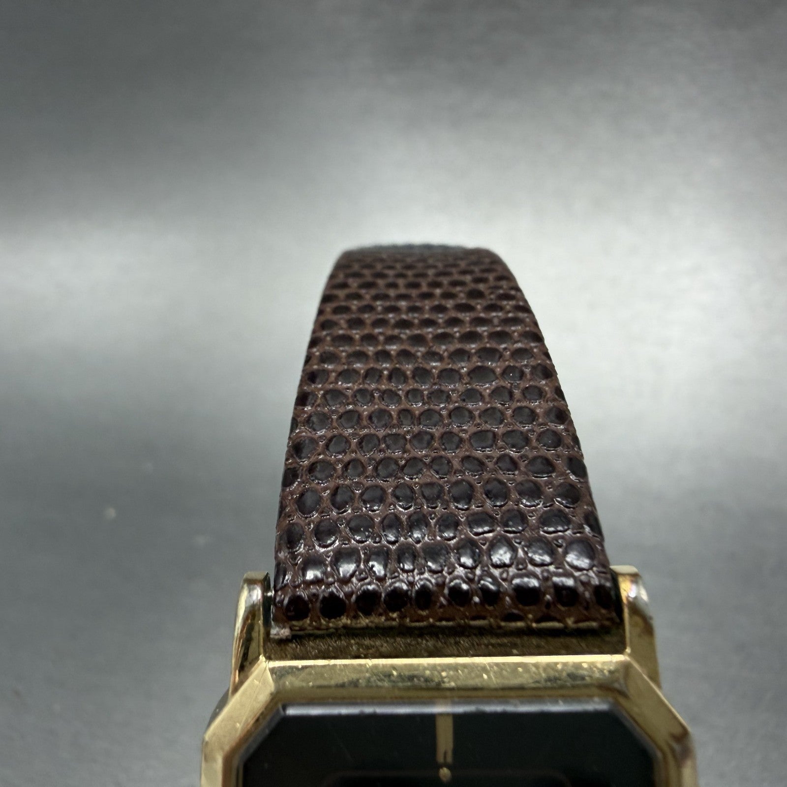 Seiko Tank Watch Men 26mm Brown Dial Gold Tone Hexagon 5P30-5079 PARTS5