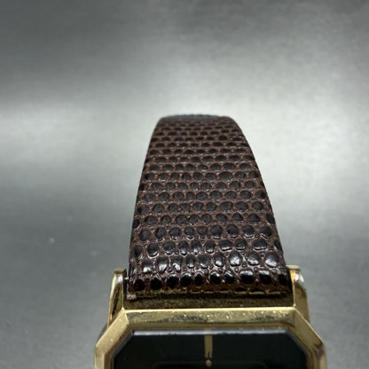 Seiko Tank Watch Men 26mm Brown Dial Gold Tone Hexagon 5P30-5079 PARTS5