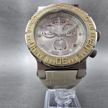 Invicta Reserve Chronograph Dive Watch Men 46mm Silver Dial Steel 10928 New Batt5