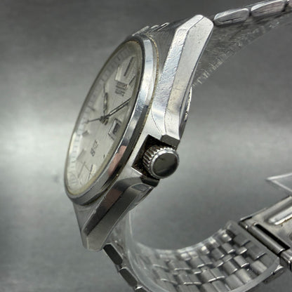 Seiko SQ 100 Watch Men 34mm White Dial Silver Tone READ Daydate 6923-8019 NewBat2