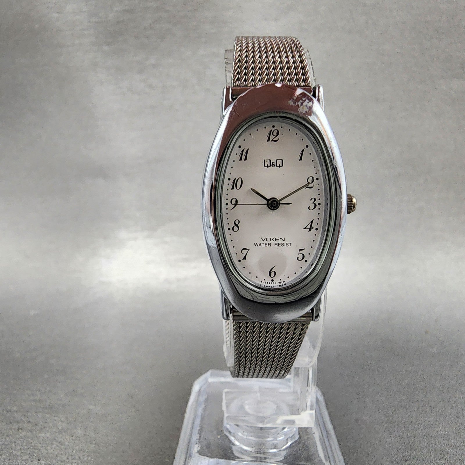 Citizen Q&Q Watch Women 21mm White Dial Silver Tone Oval Mesh Band New battery5