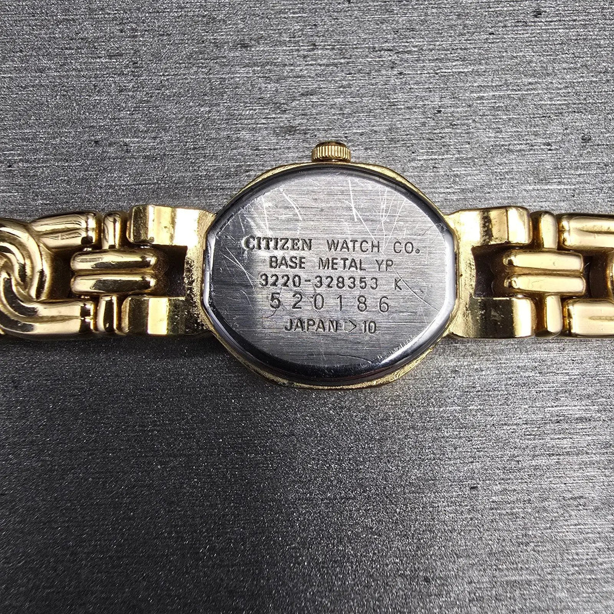 Citizen Watch Women 17mm Blue Dial Gold Tone Hexagon 3220-328353 New Battery10