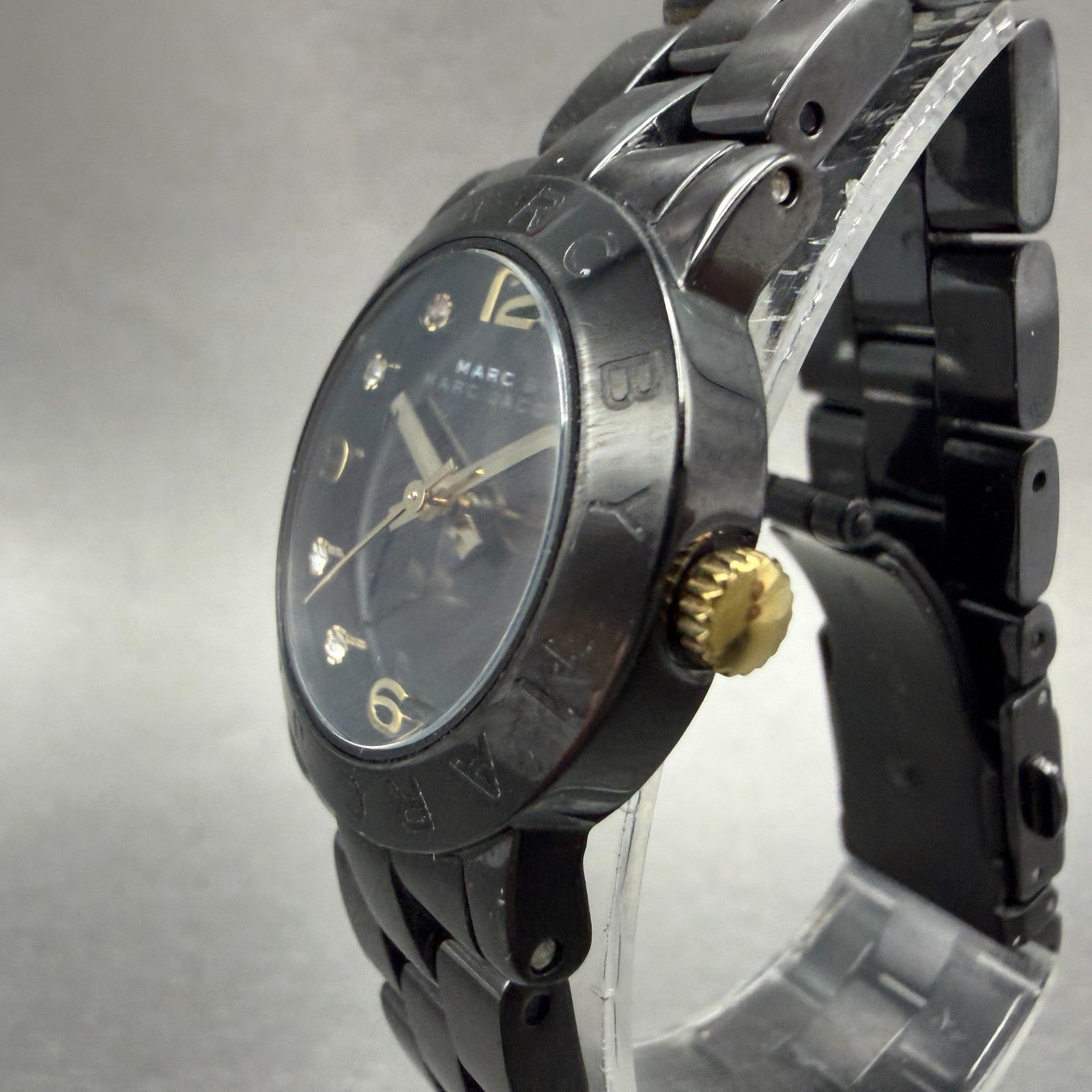 Marc By Marc Jacobs Amy Watch Women 26mm Black Dial Black Tone MBM8593 New Batt2