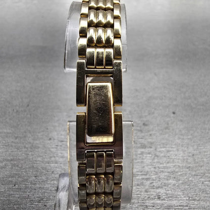 Seiko Watch Women 15mm Black Dial Gold Tone Oval 1F20-5B99 New Battery Vintage7