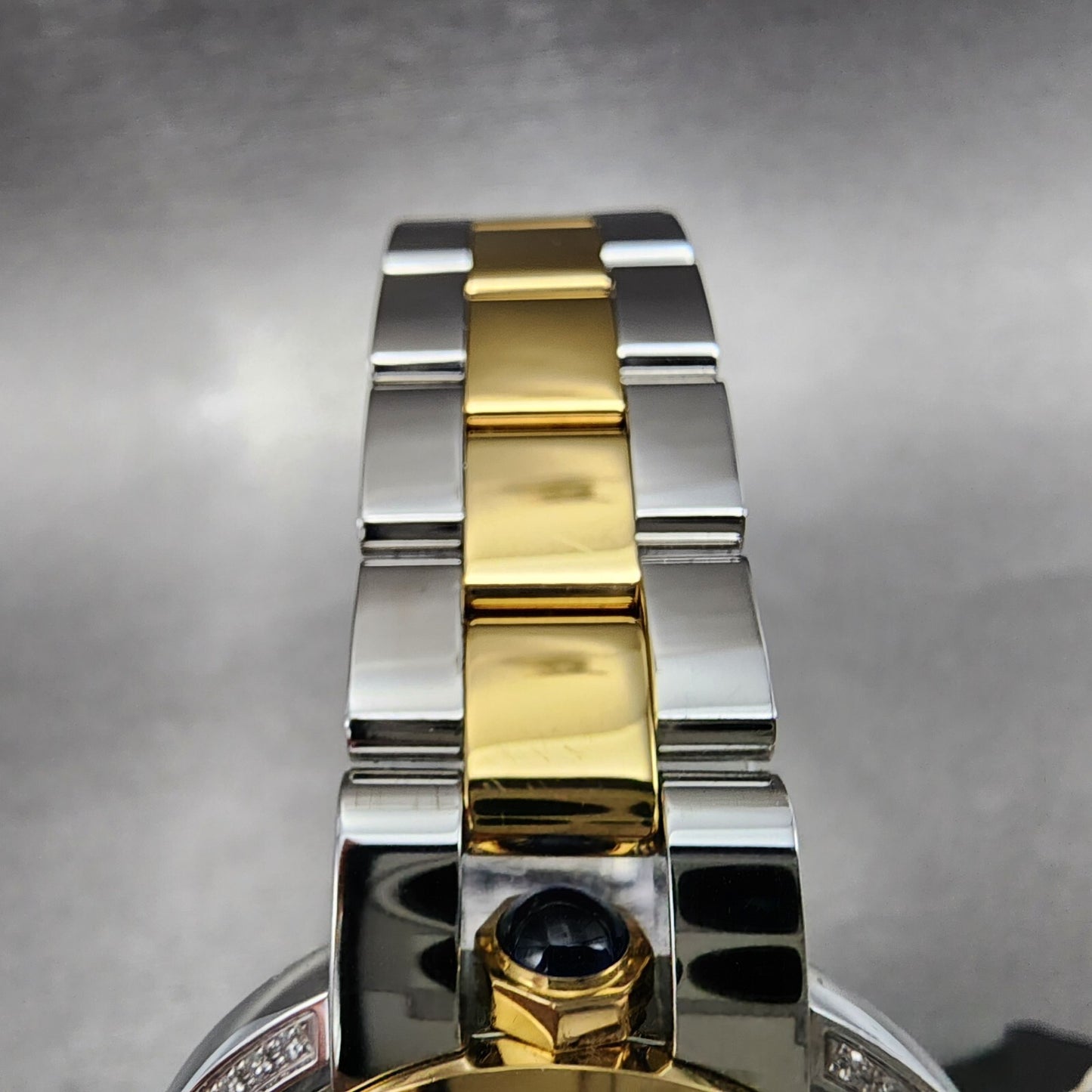 Bulova Rubaiyat Watch Women 35mm Silver Dial Two Tone Diamond Bezel 98R2465