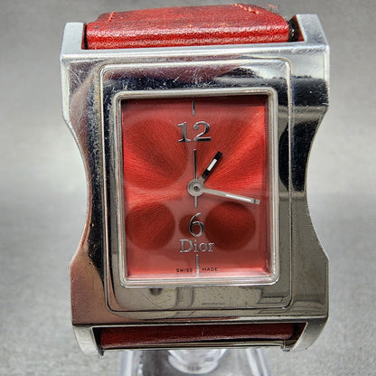 Christian Dior 47 Watch Women 30mm Red Dial Stainless Steel Swiss new Battery