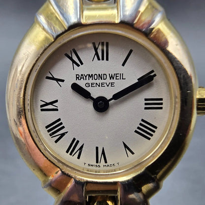 Raymond Weil Chorus Watch Women 23mm White Dial Gold Plated Round 5883 New Batt1