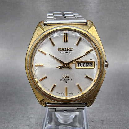 Seiko Lord Matic Watch Men 35mm Silver Dial Gold Tone Daydate 56067000 Run READ0