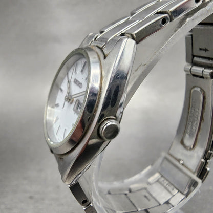 Seiko Watch Women 25mm White Dial Silver Tone Daydate 7n830011 Round NewBattery2