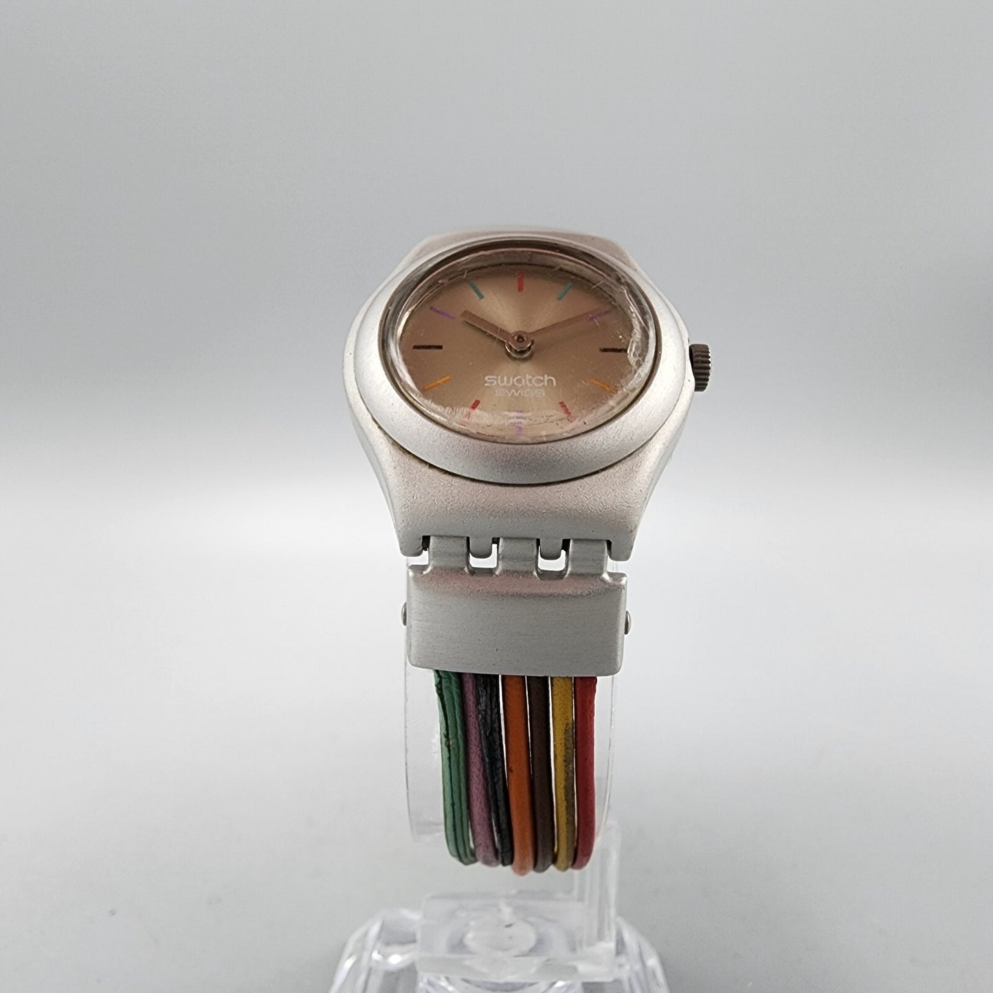 Swatch Irony Filamento Watch Women 25mm Silver Dial Silver Tone Round New Batt