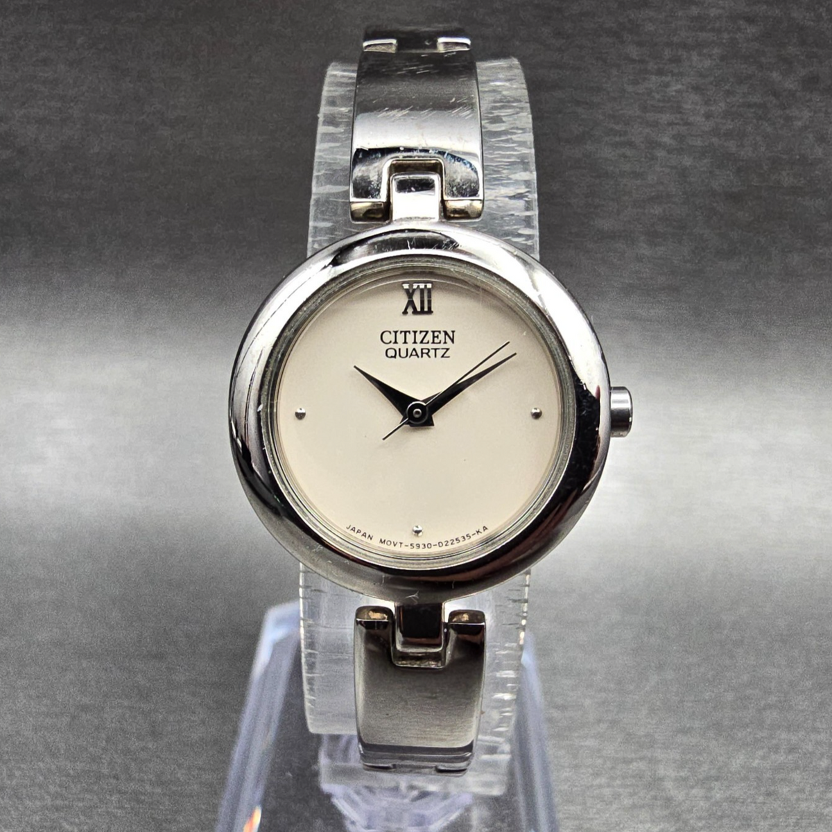 Citizen Watch Women 22mm Ivory Dial Silver Tone Round 5930-899094 New Battery0