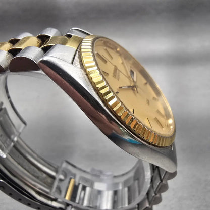 Seiko President Watch Men 36mm Gold Dial Two Tone Daydate 5Y23-8A61 New Battery3