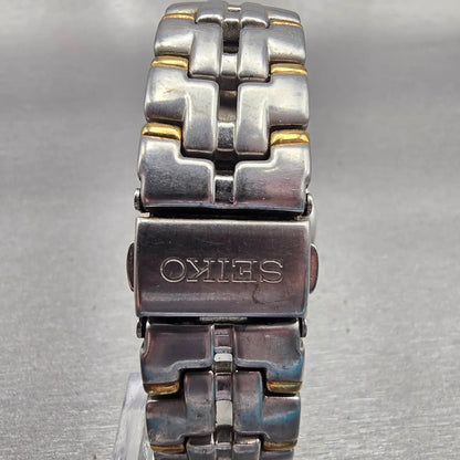 Seiko Watch Men 36mm Champagne Dial Two Tone 7N32-0049 100th US Open New Battery7
