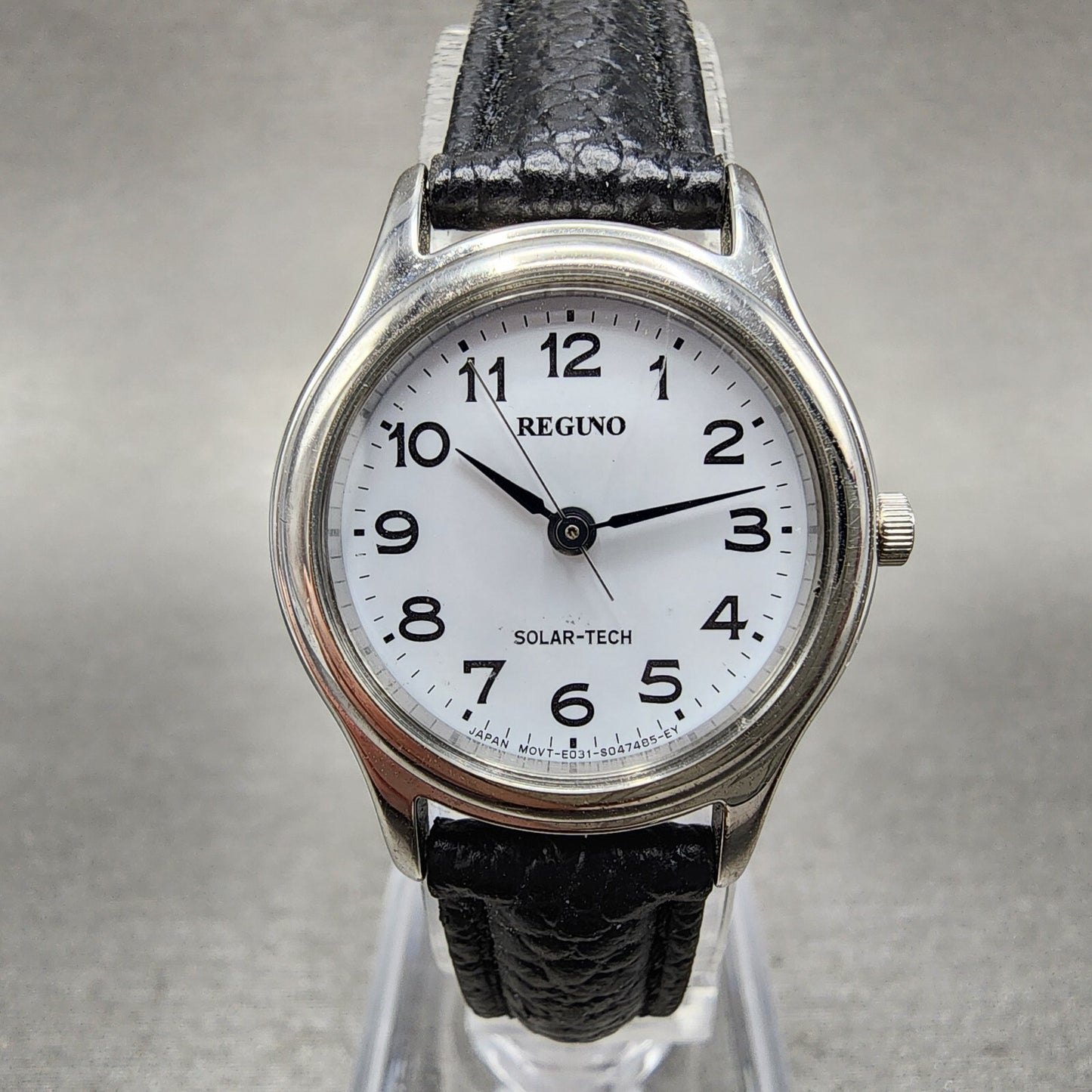 Citizen Reguno Watch Women 24mm White Dial Silver Tone Solar Round Runs E031T010